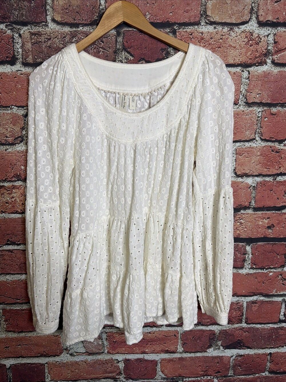 ANTHROPOLOGIE Lace Top Tunic Meadow Rue White Women's Medium